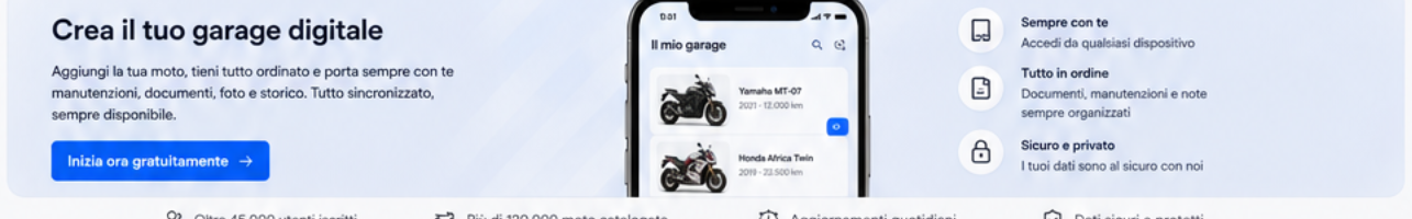 Mockup MotoManager su smartphone